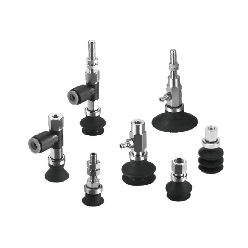 Cốc hút chân không dòng ZP có vòng kẹp, bộ chuyển đổi & giá đỡ đệm (Ø9~Ø50)